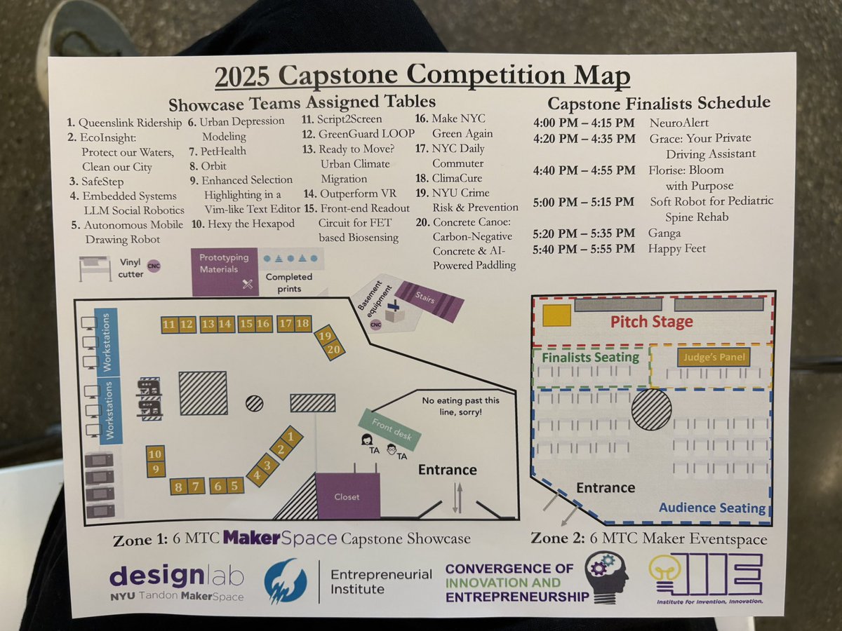 jkmontclare's tweet image. Come join us at the 2025 Capstone Competition at @nyutandon @nyumakerspace and check out the teams! It’s starts at 4 pm! #capstone #student #prototype #nyutandonmade