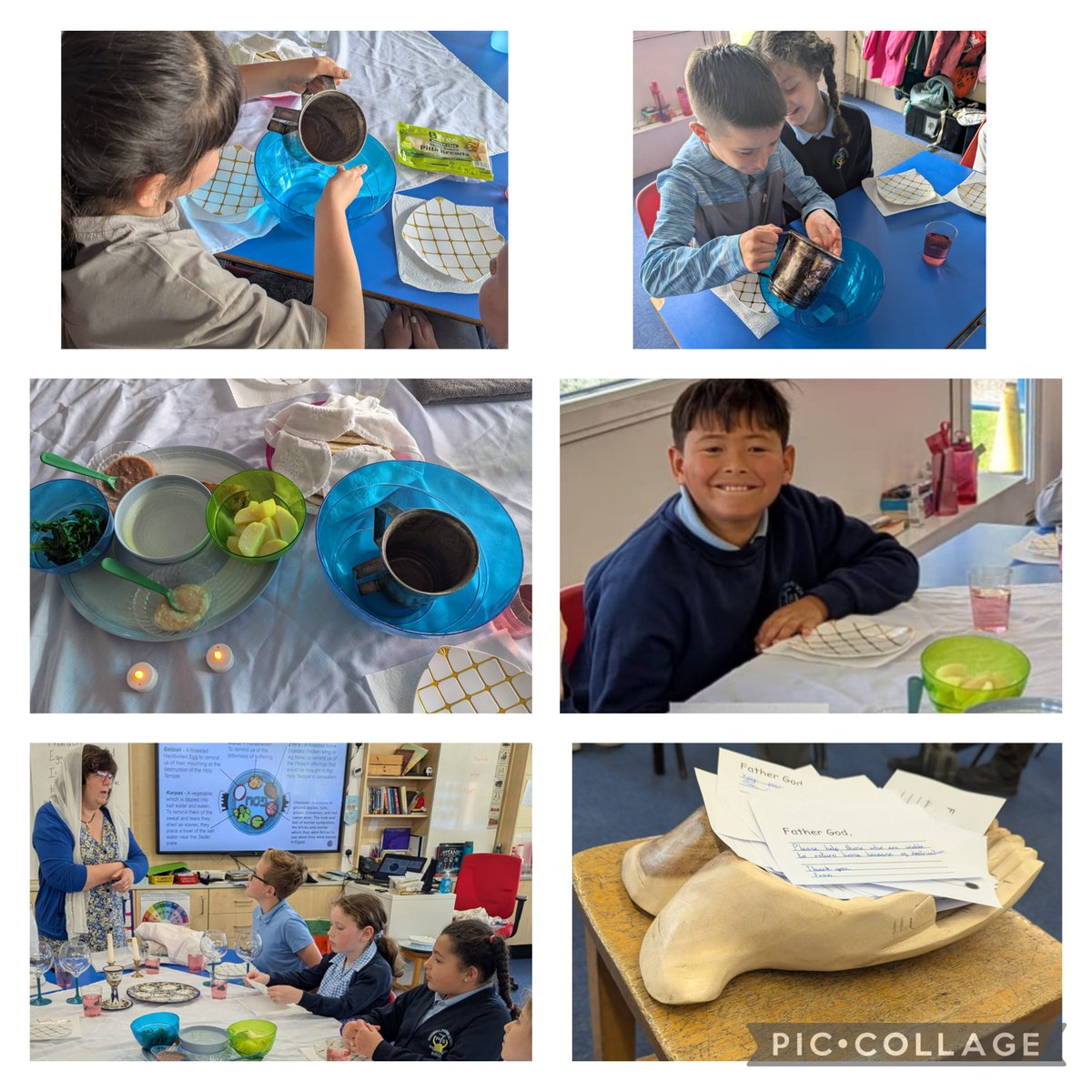 thingwallprima1's tweet photo. ππY5 revisited Judaism facts and learned about Passover in more depth.They recounted events, practised being grateful and wrote prayers for the needy.They took part in a Passover meal, learning the symbolism of each food on the Seder plate. @ElsonREdays #TPSRE @OakTreesMAT ππ https://t.co/fUKJzGFubB