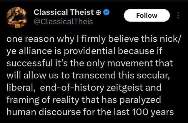 Chris Brunet (@realchrisbrunet) on Twitter photo hey <a href="/ClassicalTheis/">Classical Theist ✠</a> do you still ''firmly believe'' that the Groyper/Ye alliance is ''providential''? or nah hey <a href="/ClassicalTheis/">Classical Theist ✠</a> do you still ''firmly believe'' that the Groyper/Ye alliance is ''providential''? or nah