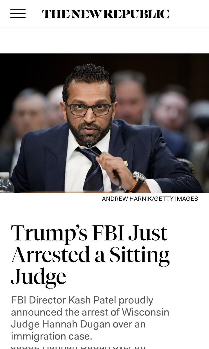 mmpadellan's tweet photo. The trump Admin is arresting judges now?

We are officially a shithole country and a banana republic.

This is that weaponization of justice you MAGA jackasses were falsely accusing President Biden of doing. https://t.co/1Oh48Mca6K
