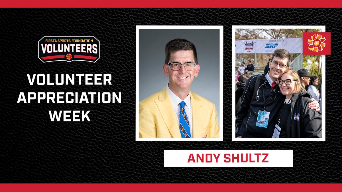 Fiesta Sports Foundation (@fiesta_bowl) on Twitter photo To cap #NationalVolunteerWeek, we spotlight our 2024-25 Frank Snell Lifetime Achievement Award recipient, <a href="/andyjshultz/">Andy Shultz</a>!
A Fiesta Sports Foundation volunteer since 2007 and a Yellow Jacket Committee member since 2010, Andy has chaired several committees and held several To cap #NationalVolunteerWeek, we spotlight our 2024-25 Frank Snell Lifetime Achievement Award recipient, <a href="/andyjshultz/">Andy Shultz</a>!
A Fiesta Sports Foundation volunteer since 2007 and a Yellow Jacket Committee member since 2010, Andy has chaired several committees and held several