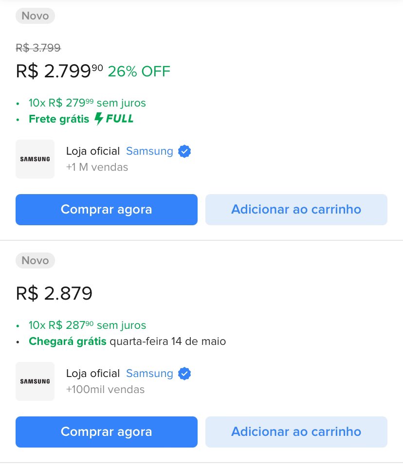 StudyGus_'s tweet photo. Gente qual a diferença???? (Medo de comprar esse de 2879 (ta com 10% de desconto e sai por 2580) e ser golpe, oq vcs acham? https://t.co/gUpetq0c03