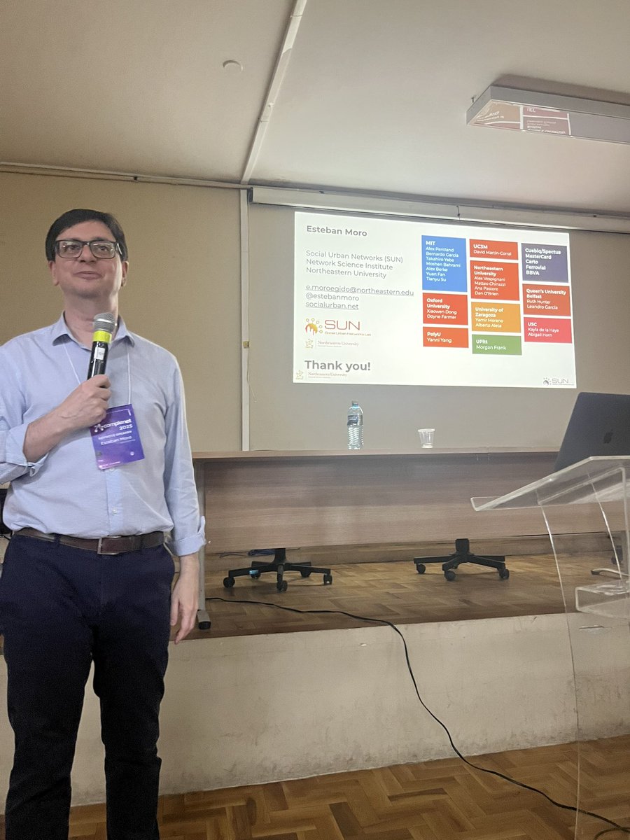 Mariana Macedo (@marianagmmacedo) on Twitter photo It was my pleasure to chair the keynote of Prof Esteban Moro <a href="/estebanmoro/">Esteban Moro</a> at <a href="/CompleNet/">π²ππππππ½ππ πΈπΆπΈπΌ</a>
He shows the richness of knowledge that is revealed about mobility and society when we go beyond census
Many thanks <a href="/SpringerNature/">Springer Nature</a> Applied Network Science for the support. It was my pleasure to chair the keynote of Prof Esteban Moro <a href="/estebanmoro/">Esteban Moro</a> at <a href="/CompleNet/">π²ππππππ½ππ πΈπΆπΈπΌ</a>
He shows the richness of knowledge that is revealed about mobility and society when we go beyond census
Many thanks <a href="/SpringerNature/">Springer Nature</a> Applied Network Science for the support.