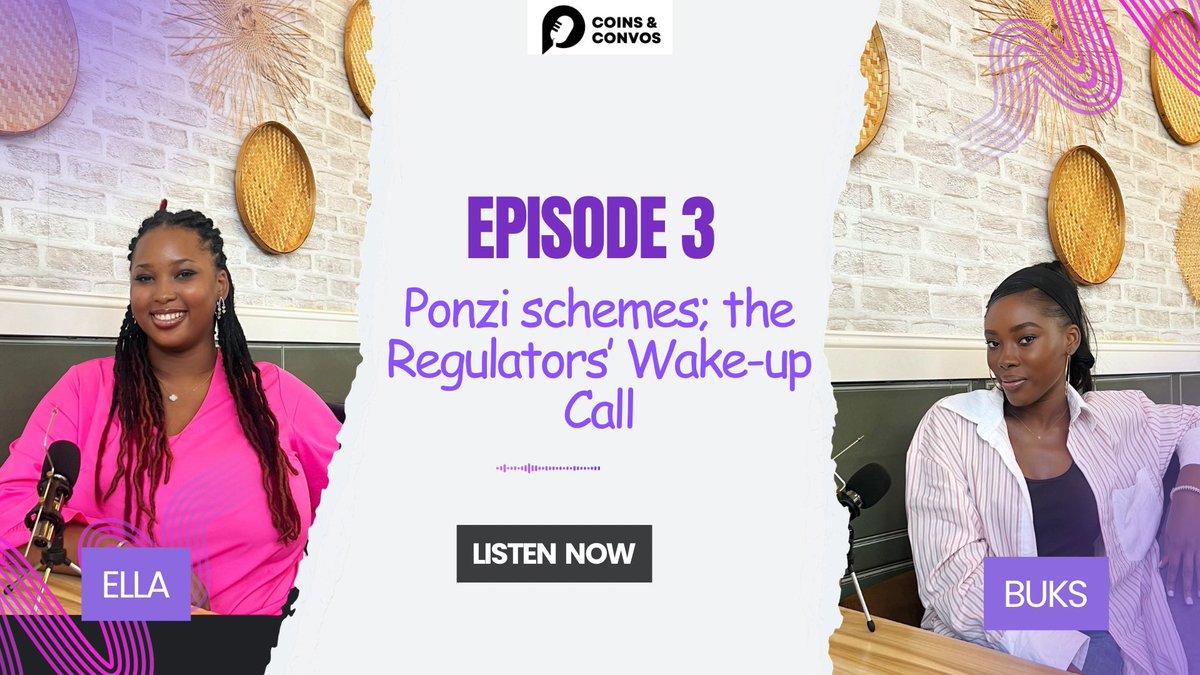 🚨EPISODE 3 OUT NOW! 🚨
Ponzi Schemes: The Regulators’ Wake-Up Call 🎙️

This week on Coins &amp; Convos, we break down:
💰 How CBEX pulled off one of Nigeria’s biggest scams

#CoinAndConvos #CBEX #PonziSchemes #NigerianTech #StartupLaw #SEC #EFCC #FintechFraud #NewEpisode