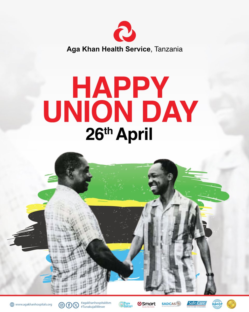akhstanzania's tweet photo. Umoja wetu ni nguvu yetu. Tunakutakia wewe na uwapendao Heri ya Muungano.

Our unity is our strength. We would like to wish you and your loved ones Happy Union Day!

#agakhanhospitalmwanza #unionday #sikuyamuunganotanzania2025 #muunganoday #tanzania. https://t.co/gjQI53lg1w