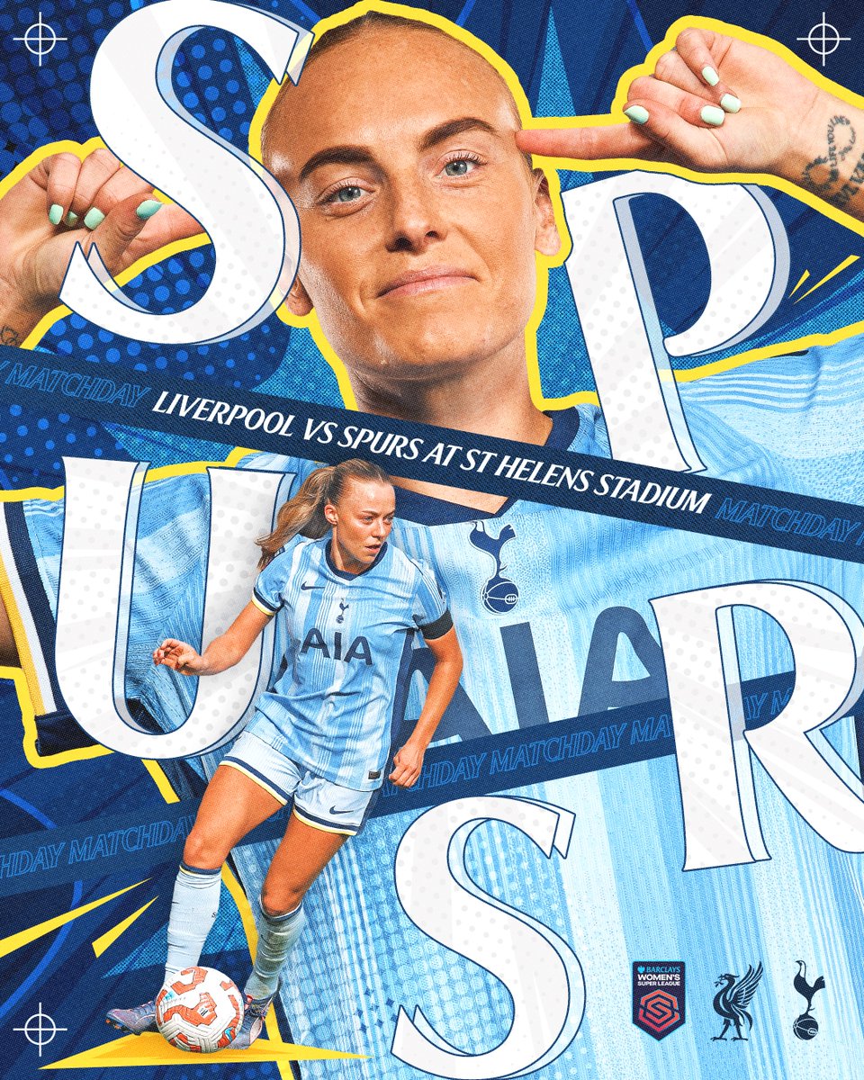 Tottenham Hotspur Women (@spurswomen) on Twitter photo IT'S MATCHDAY π€
π Liverpool
π <a href="/BarclaysWSL/">Barclays Women's Super League</a>
ποΈ St Helens Stadium
π 12pm
πΊ YouTube IT'S MATCHDAY π€
π Liverpool
π <a href="/BarclaysWSL/">Barclays Women's Super League</a>
ποΈ St Helens Stadium
π 12pm
πΊ YouTube