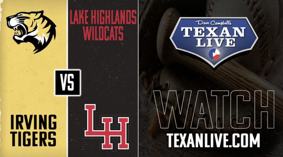 Champion Sports Radio (@championsports) on Twitter photo Tonight is the regular season finale as <a href="/LHWildcatBsB/">Lake Highlands Wildcat Baseball</a> hosts <a href="/Irving_Baseball/">Irving Baseball</a>! If you can’t be there, watch with us on <a href="/Texan_Live/">Dave Campbell’s Texan Live - Texanlive.com</a>!
⚾️7-6A
⏰7:30PM
📍Wildcats Field
🎙️<a href="/Phillip_Kern/">Phillip Kern</a> & Munachi Etunwaoko
📺 texanlive.com/video/67ffca9c… Tonight is the regular season finale as <a href="/LHWildcatBsB/">Lake Highlands Wildcat Baseball</a> hosts <a href="/Irving_Baseball/">Irving Baseball</a>! If you can’t be there, watch with us on <a href="/Texan_Live/">Dave Campbell’s Texan Live - Texanlive.com</a>!
⚾️7-6A
⏰7:30PM
📍Wildcats Field
🎙️<a href="/Phillip_Kern/">Phillip Kern</a> & Munachi Etunwaoko
📺 texanlive.com/video/67ffca9c…