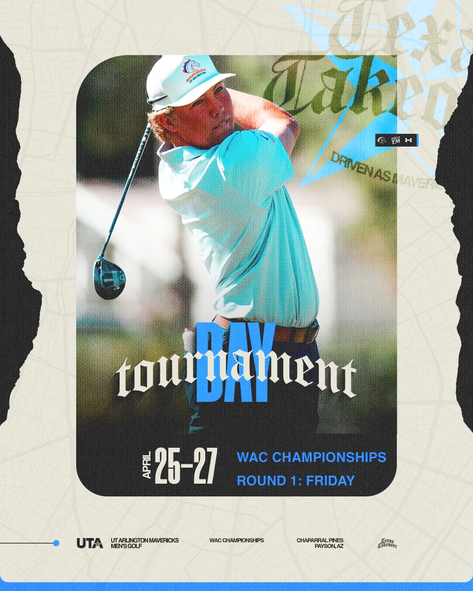 UTAMavsMGolf's tweet image. Good morning, Mavs fans! Day one of the @WACSports Golf Championships are about to get underway in Payson, AZ! Your Mavs tee off from Chaparral Pines beginning at 12:10 p.m. CT.
📊: tinyurl.com/WACChampionshi…
#BuckEm🐎
