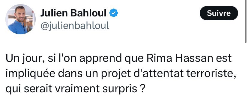 Un jour, si l’on apprend que la signification du mot Bahloul (idiot, bouffon, crétin) a déteint sur la personnalité de Julien Bahloul, qui serait vraiment surpris ?