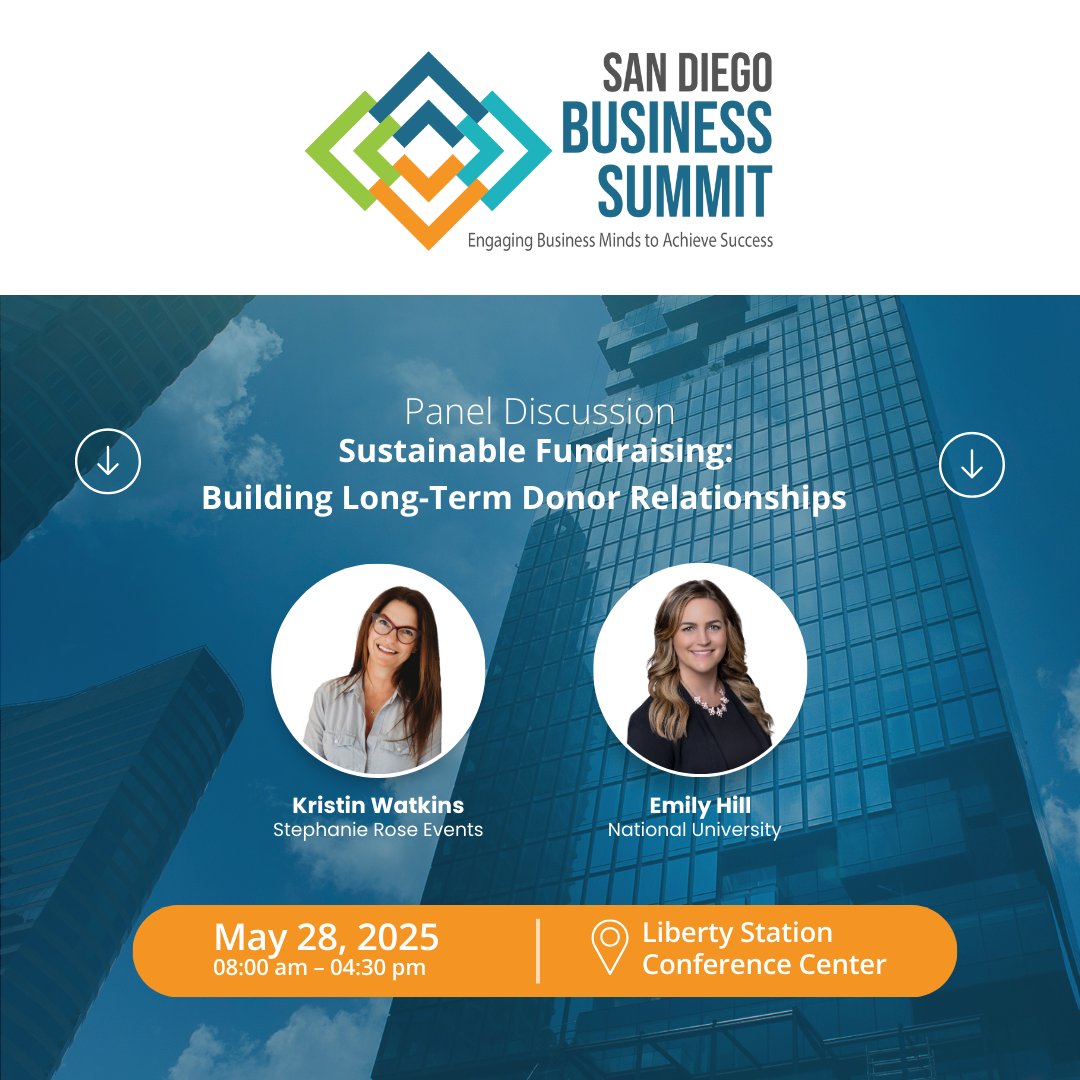 sdbizchamber's tweet image. Want to turn one-time donors into lifelong supporters? Join our Sustainable Fundraising: Building Long-Term Donor Relationships panel at the San Diego Business Summit.

Register now: 
sdbusinesschamber.com/san-diego-busi…

#SDBS2025 #nsdbc #sandiegonetworking #businesssummit