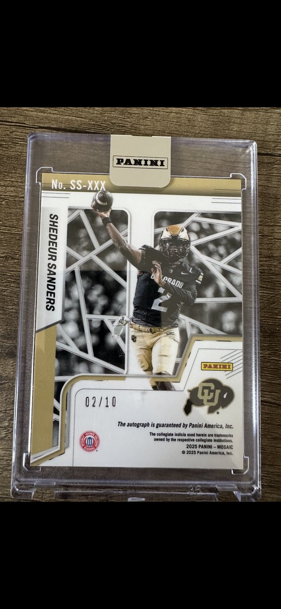 James_Wollweber's tweet photo. @CardPurchaser how much do you think this Shedeur Sanders card is worth? Color and number matched 02/10. https://t.co/1iYDvxx8lZ