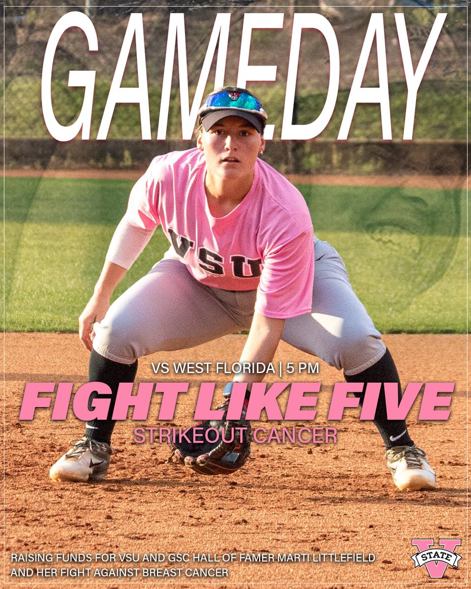 𝙁𝙞𝙜𝙝𝙩 𝙇𝙞𝙠𝙚 𝙁𝙞𝙫𝙚🥎

Join us at Steel’s Diamond at 5 PM for our Strikeout Cancer Game as we #FightLikeFive and raise funds for VSU &amp; GSC Hall of Famer Marti Littlefield and her fight against breast cancer.

#GOBLAZERS🔥 | #TitleTownUSA