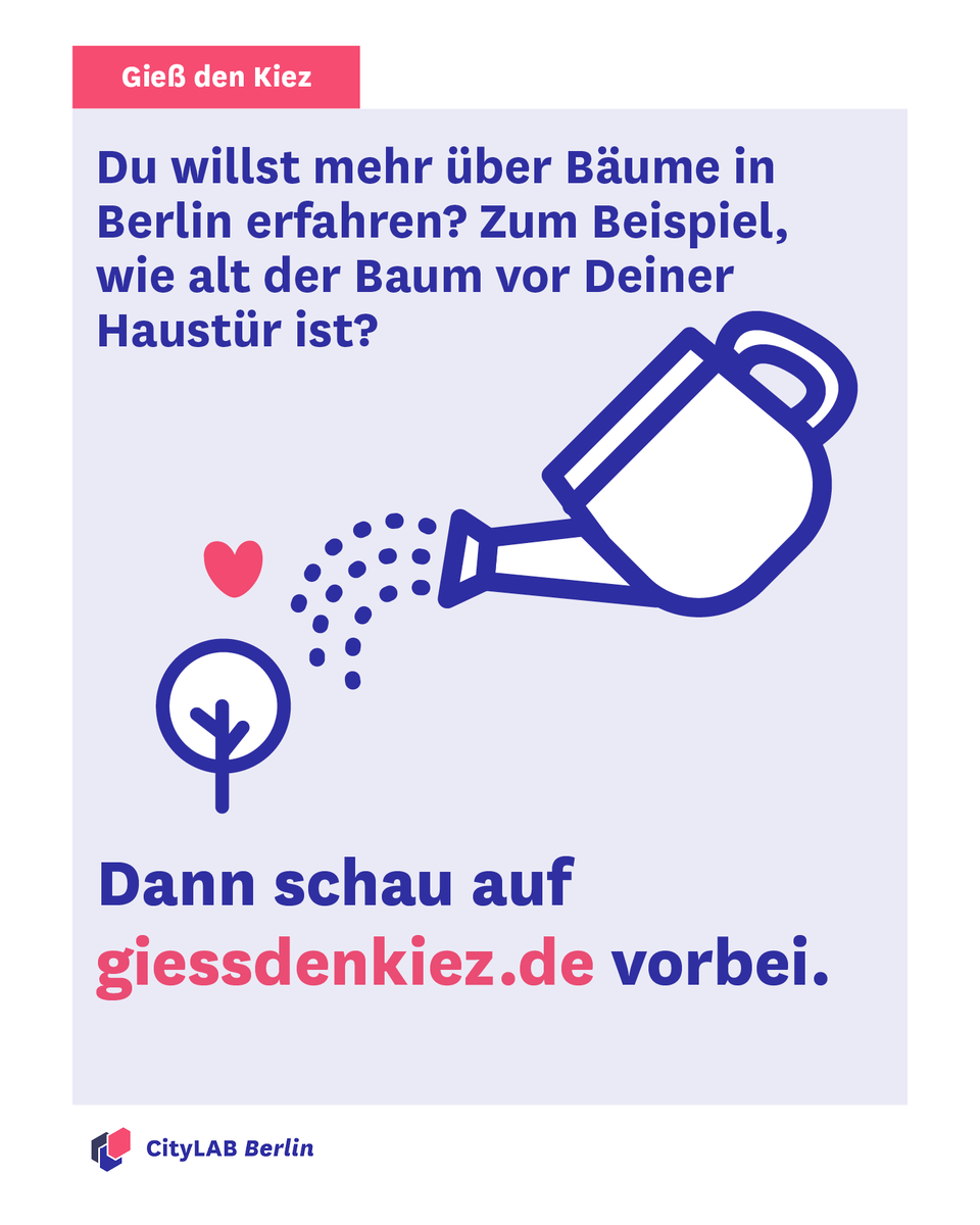 🎂 Gieß den Kiez wird 5 – und wir feiern mit Zahlen zum #TagDesBaumes! 🌳
Fast 1 Mio. Berliner Stadtbäume sind mittlerweile auf giessdenkiez.de sichtbar – inkl. Gießbedarf.
Jetzt entdecken auf 
👉 giessdenkiez.de/map