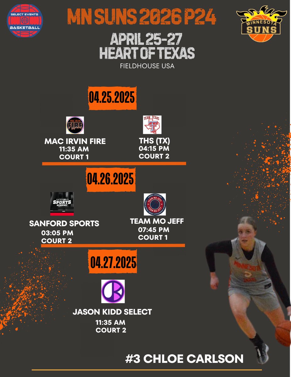 5’8” 2026 G Chloe Carlson is a sniper with unlimited range. Quick, long and intelligent. Plays tough on both ends and is always a factor.