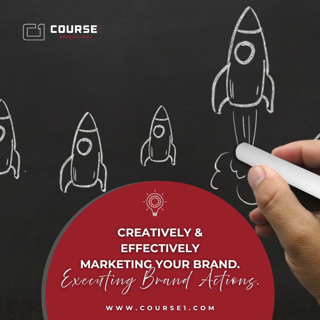 Creatively &amp; effectively marketing your brand is our passion at Course1. We execute strategic Brand Actions—data-driven campaigns that build awareness, engage audiences, and drive growth. From concept to results, we make your brand impossible to ignore.  #BrandGrowth #Course1