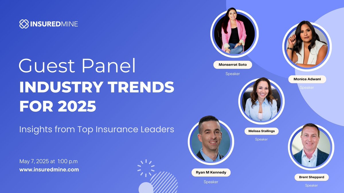 Don’t miss this exclusive opportunity:

✌🏻 WEBINAR: Industry Trends for 2025 – Insights from Top Insurance Leaders

☺️ May 7th at 1 PM CT

📷 Featuring Monica Adwani, Melissa Stallings, Ryan M Kennedy, Brent Sheppard &amp; Monserrat Soto

bit.ly/44FTjuU