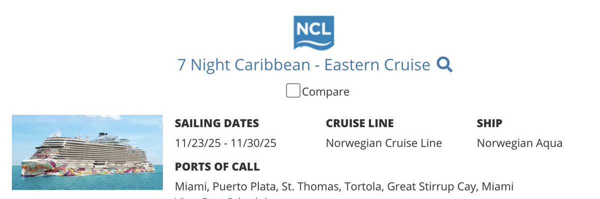 Heather_Jo_'s tweet photo. Just Announced! Cruise Planners Exclusive Offer
Set sail aboard the brand-new Norwegian Aqua on November 23, 2025, for a 7-day Eastern Caribbean escape—just in time for a fall getaway!

Here’s what you get:
• Balcony cabins starting at $1,963 per... https://t.co/yjKK97LksQ https://t.co/V5MkBkdBNA