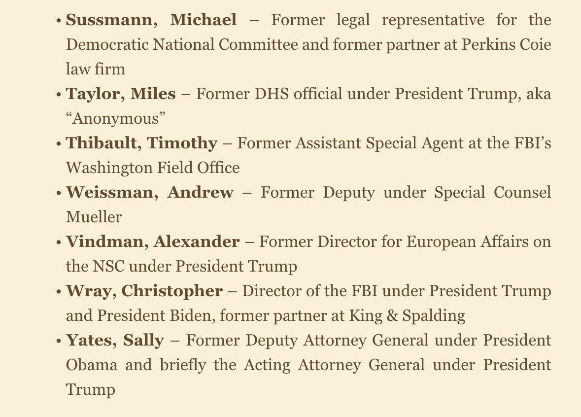 factpostnews's tweet photo. (Kash Patel, head of the FBI, is the person that created and published this enemies list) https://t.co/G0xPNxKWUg