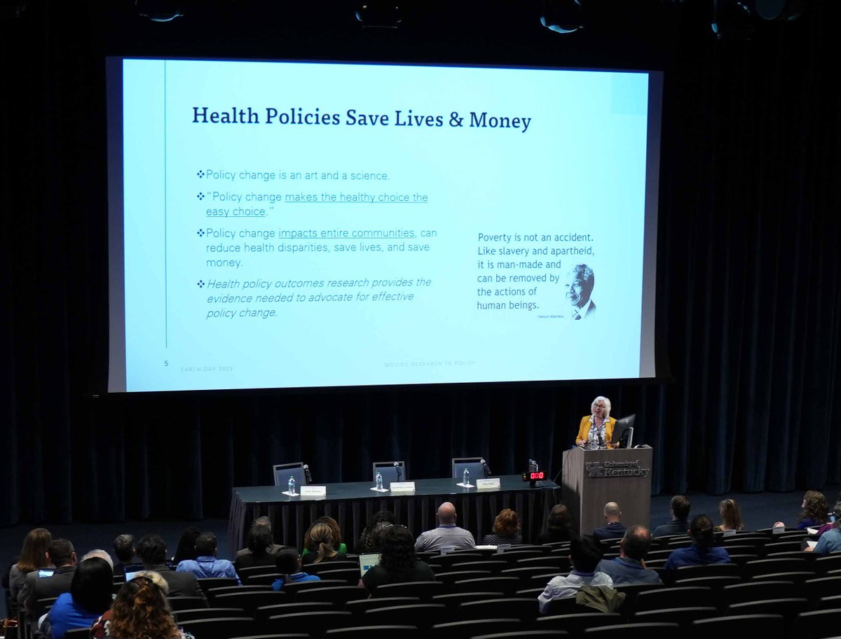 This year's Wyatt Symposium centered on the theme Environment + Health + Policy, and Ellen Hahn, PhD, RN, FAAN was awarded the 2025 John P. Wyatt, MD Environment and Health Symposium Award for Outstanding Contributions to Environment and Health.  research.uky.edu/john-p-wyatt-s…