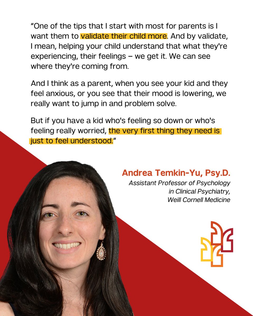 As anxiety and mental health disorders rise among teenagers, Dr. Andrea Temkin-Yu joins <a href="/WeillCornell/">Weill Cornell Medicine</a>’s Kids Health Cast &amp; <a href="/radionz/">RNZ</a> to share strategies for parents to support their teens' emotional wellbeing. Listen: bit.ly/3RmAbu7 bit.ly/4jx7Flr #PsychologyWeek