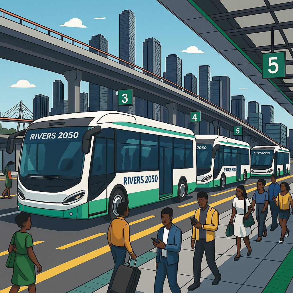 ourRivers2050's tweet photo. We used one-line AI prompts to create these visual futures of Rivers State in the 2050 

What do you see about the future of education, local markets, the environment, bus parks? 

Do you think it is possible? How can we get there? 

#Rivers2050Vision #Rivers2050 #DubaiAIWeek https://t.co/ASaYJrWNa8