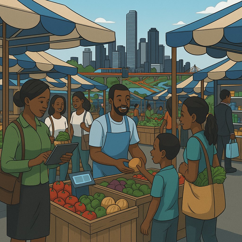 ourRivers2050's tweet photo. We used one-line AI prompts to create these visual futures of Rivers State in the 2050 

What do you see about the future of education, local markets, the environment, bus parks? 

Do you think it is possible? How can we get there? 

#Rivers2050Vision #Rivers2050 #DubaiAIWeek https://t.co/ASaYJrWNa8