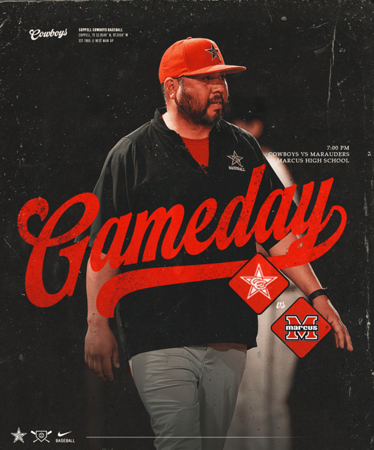 Gameday!!
The Cowboys will travel to Flower Mound Marcus tonight to wrap up the 2025 season. First pitch is 7 PM.

JV Red will be at Marcus starting at 4:15, and JV Black will host the Marauders at 5 at Cowboy Field.

Thank you to all our fans for their support this season, and