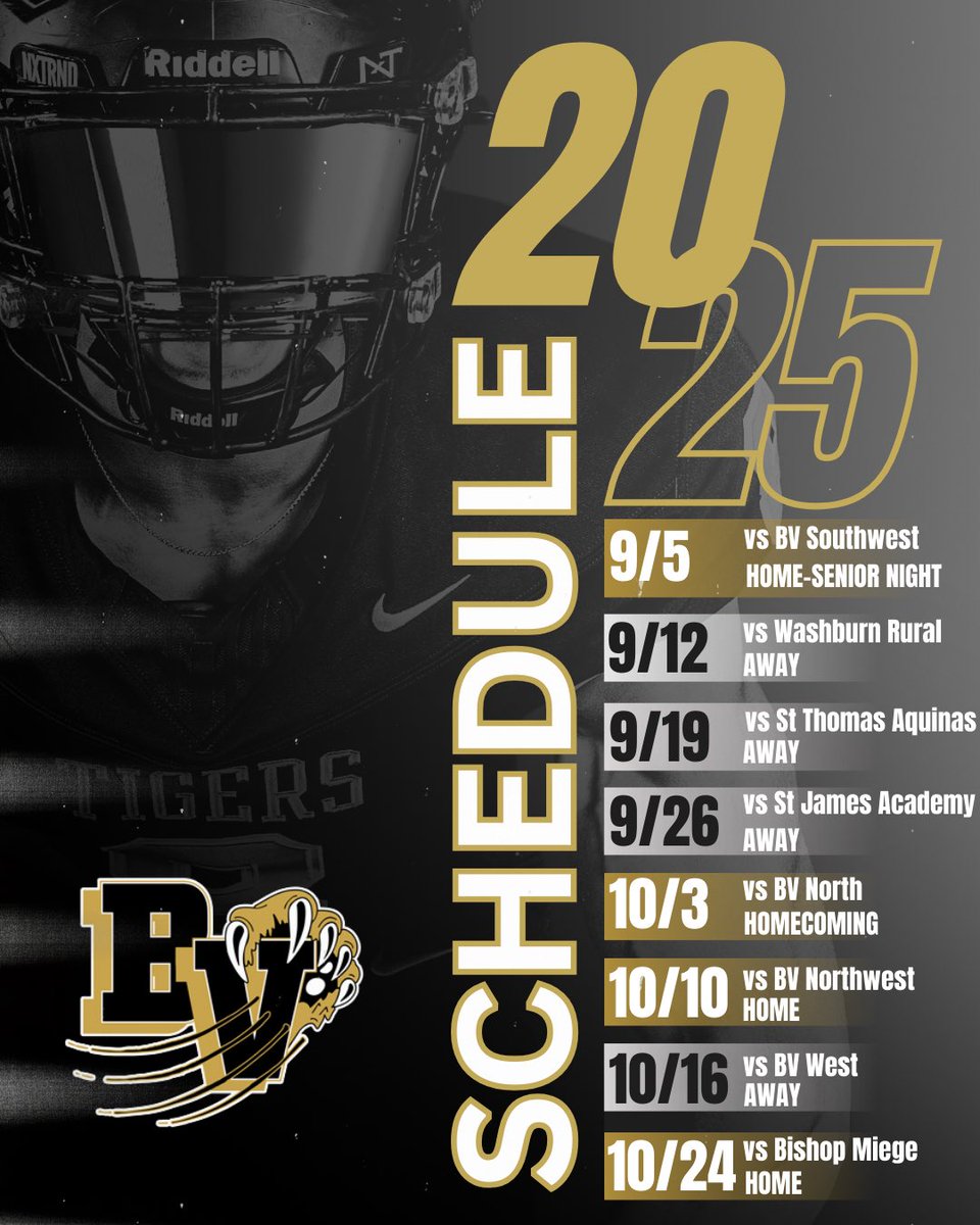 2025 Tiger Football Schedule