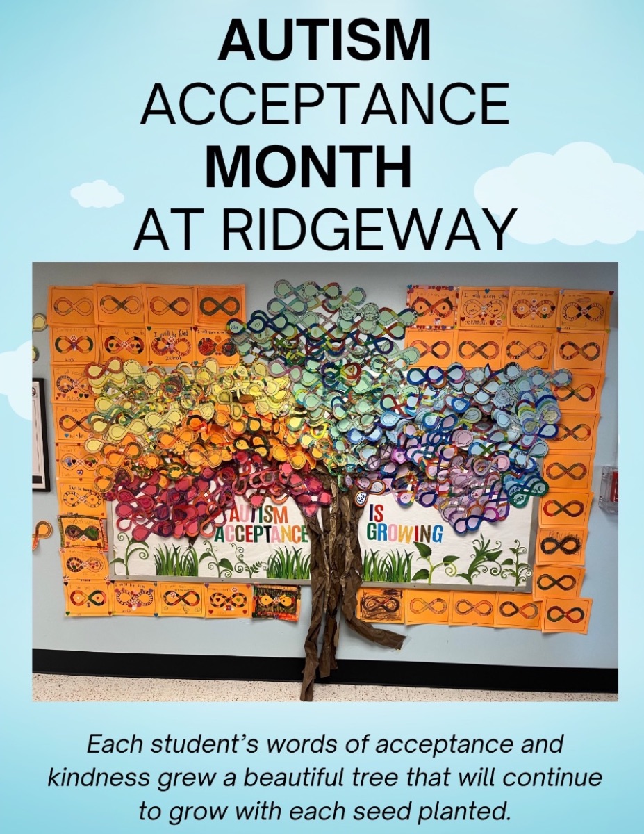 Ridgeway Elementary (@ridgeway_wp) on Twitter photo As April comes to a close, we reflect upon Autism Acceptance Month. Each grade decorated a different colored "infinity symbol" and thought about how we all can continue to "grow" acceptance for Autism, together growing this tree.
<a href="/DrJosephRicca/">WPCSDSuper</a>
<a href="/wplainsschools/">White Plains Schools</a>
<a href="/RidgewayWP_PTA/">Ridgeway PTA</a> As April comes to a close, we reflect upon Autism Acceptance Month. Each grade decorated a different colored "infinity symbol" and thought about how we all can continue to "grow" acceptance for Autism, together growing this tree.
<a href="/DrJosephRicca/">WPCSDSuper</a>
<a href="/wplainsschools/">White Plains Schools</a>
<a href="/RidgewayWP_PTA/">Ridgeway PTA</a>