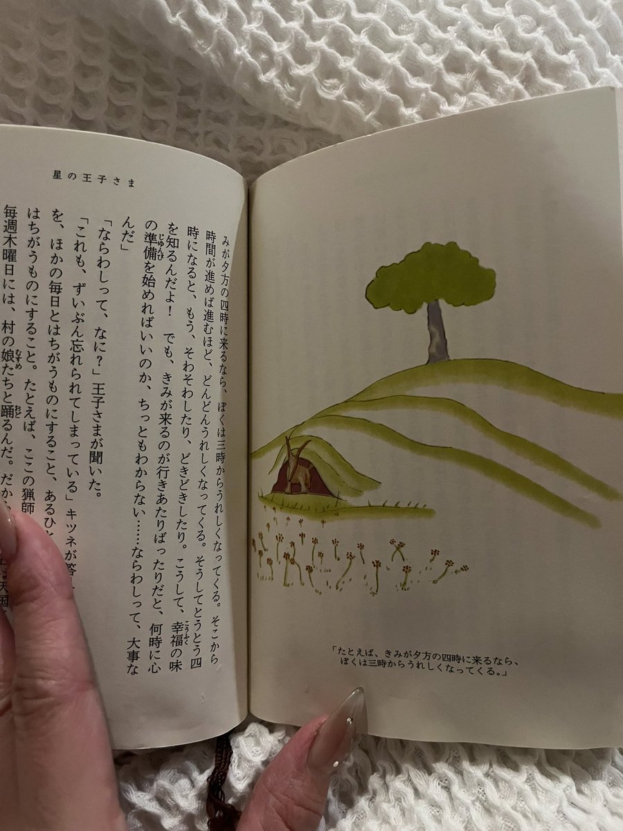 s_izuha's tweet photo. 君が夕方の４時にくるなら〜の文章最近なんかでみてんけど星の王子さまの文章やったんか‼️パクリか‼️
めっちゃ素敵やん〜って思ったもんどうりで！ https://t.co/1T5169gAl0