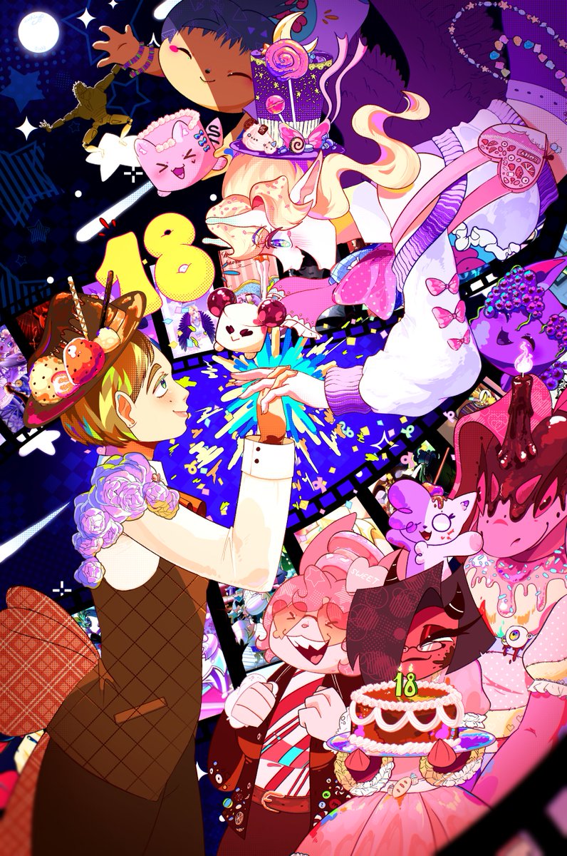 LeShinGiowo's tweet image. Happy eighteenth birthday to me!!! (Twelve days late but okay-) 🎉🎂🎉🎂🎉

Ft: @ChuPlimplo9275 @QuartetOfAlys @17Mattguy @PoeniValentina @nancytheshark and @CherryBladeBun :D

#illustration #artistsupport #smallartist