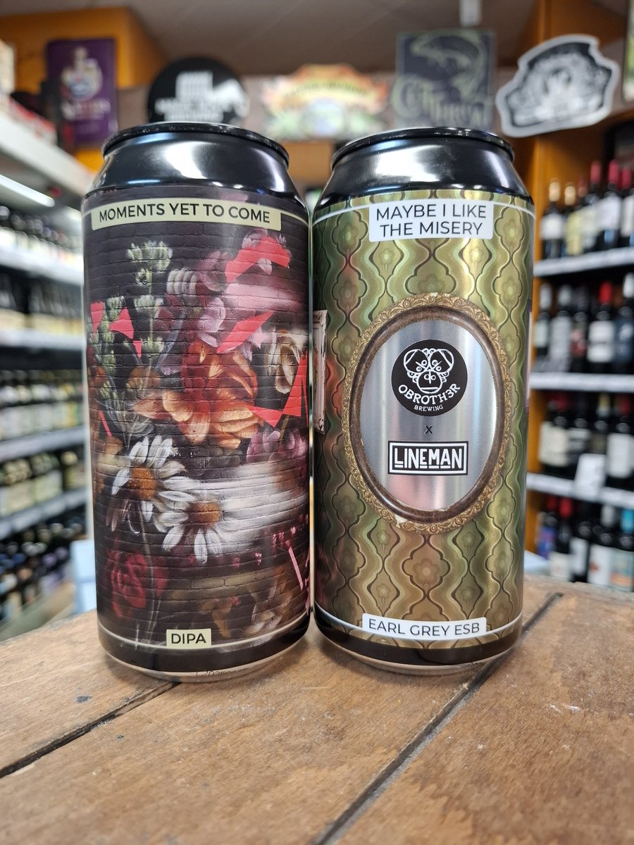 New beers in to us from <a href="/OBrotherBrewing/">O Brother Brewing</a> : "Moments Yet to Come" DIPA, and <a href="/LINEMANbeer/">LINEMAN</a> collaboration "Maybe I Like the Misery" Earl Grey ESB. #craftbeer #IrishCraftBeer <a href="/radicaldrink/">Radical Drinks</a> <a href="/OHarasBeers/">O'Hara's Irish Craft Beer</a> #ipa #DIPA #ESB #DrinkLocal #DrinkIrish