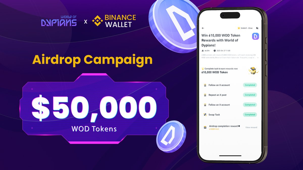 🔥 Over 57,000 users have already joined the $50,000 $WOD Campaign with <a href="/BinanceWallet/">Binance Wallet</a>!

Don’t miss your chance to earn and grow this journey together.

👉 Join now: binance.com/en/web3-campai…
