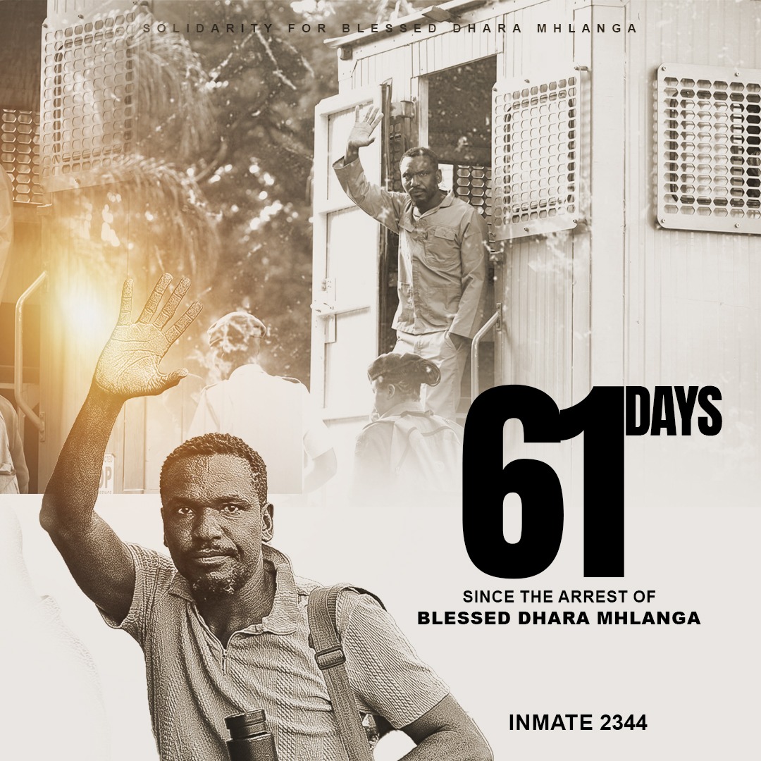 🔴Today marks 61 days since journalist Blessed Dhara Mhlanga was jailed for simply doing his job — telling stories that matter. His courage reminds us why press freedom must be defended. #FreeBlessedMhlanga #pressfreedom #Journalismisnotacrime