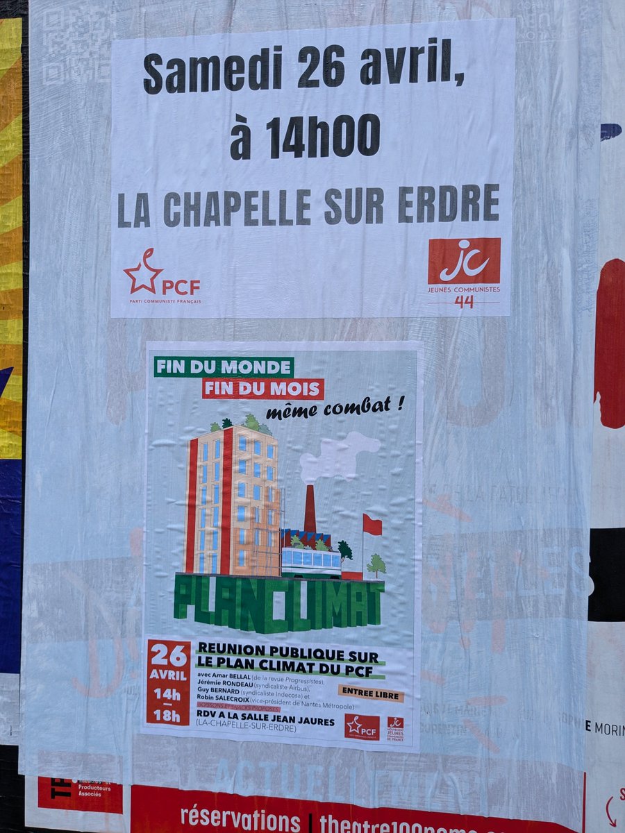 OrvaultPcf's tweet photo. 🌍 J-1️⃣ avant la réunion publique sur le Plan Climat du @PCF!
Vous voulez échanger avec les Communistes sur le Climat? On vous attend ce samedi 2️⃣6️⃣ avril à #LaChapellesurErdre, 14h (Salle Jean Jaurès)
#LoireAtlantique #PCF #PCF44 #Nantes #environnement #MJCF44 #jeunesse #eau https://t.co/7hfzkjNPnp