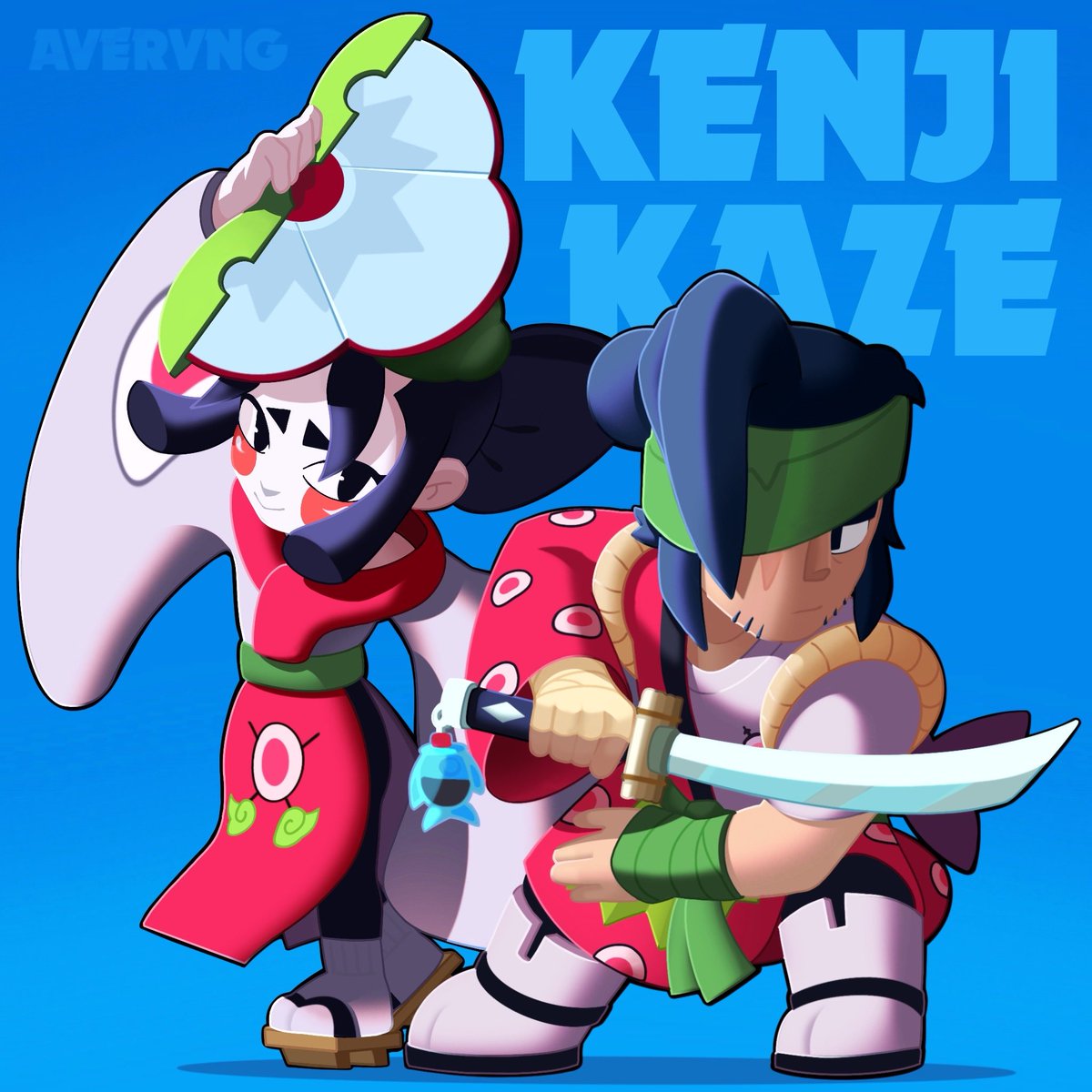 Day 18 drawing every brawler (34/90) 🍱 Kaze and Kenji! Suggested