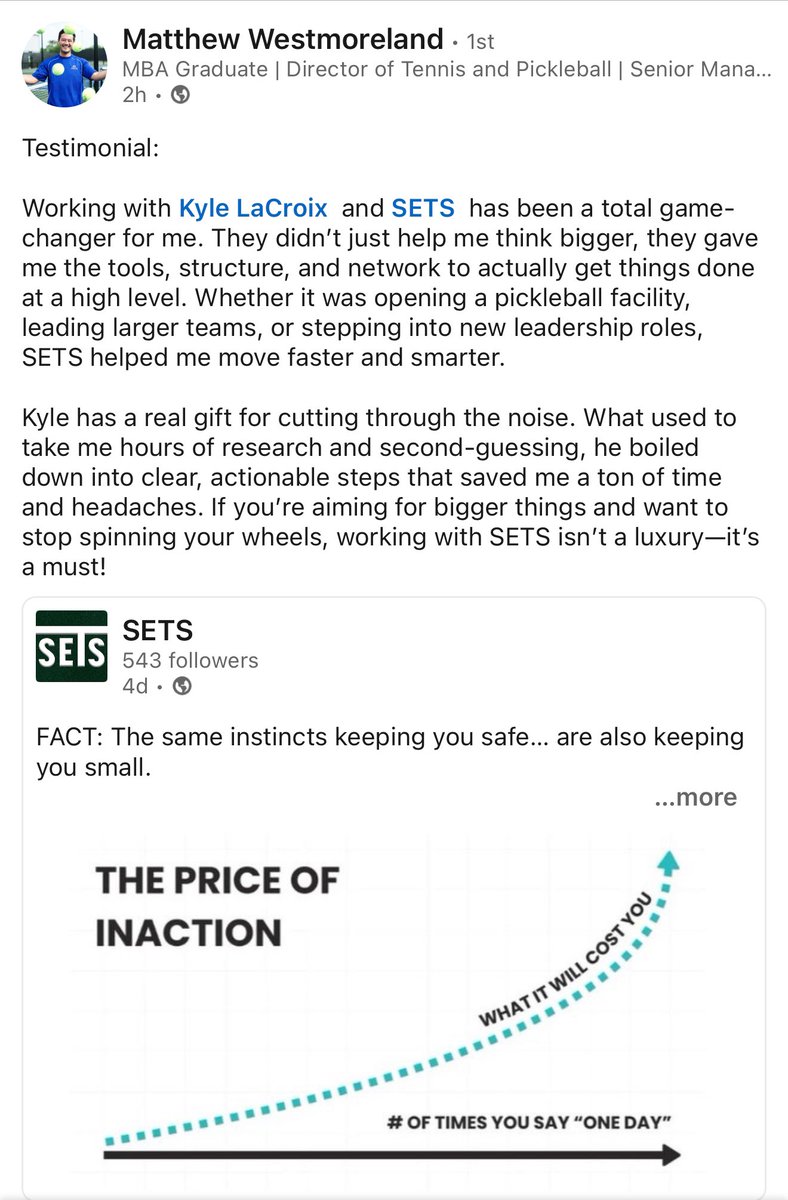 Honored and privileged to serve racquet industry professionals like Matthew.