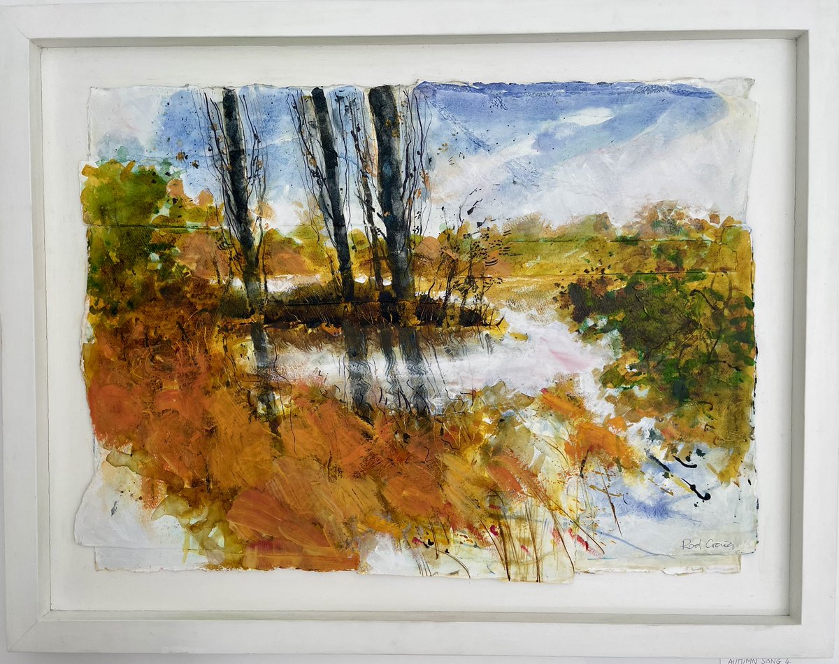 Autumn Song 4 mixed media on collaged paper