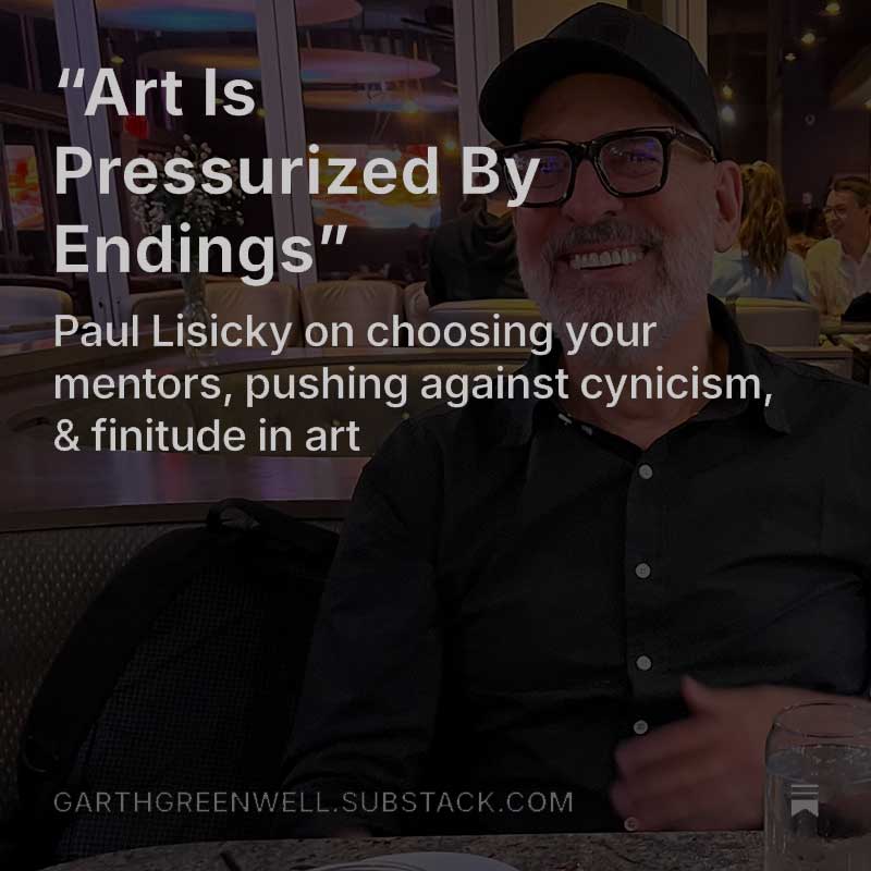 What a joy to talk w Paul Lisicky about his new memoir, music as an education for writers, “pushing against the no of cynicism,” &amp; the vibe at the Iowa Writers’ Workshop back in the day. 
Free post, no paywall. Link in profile.