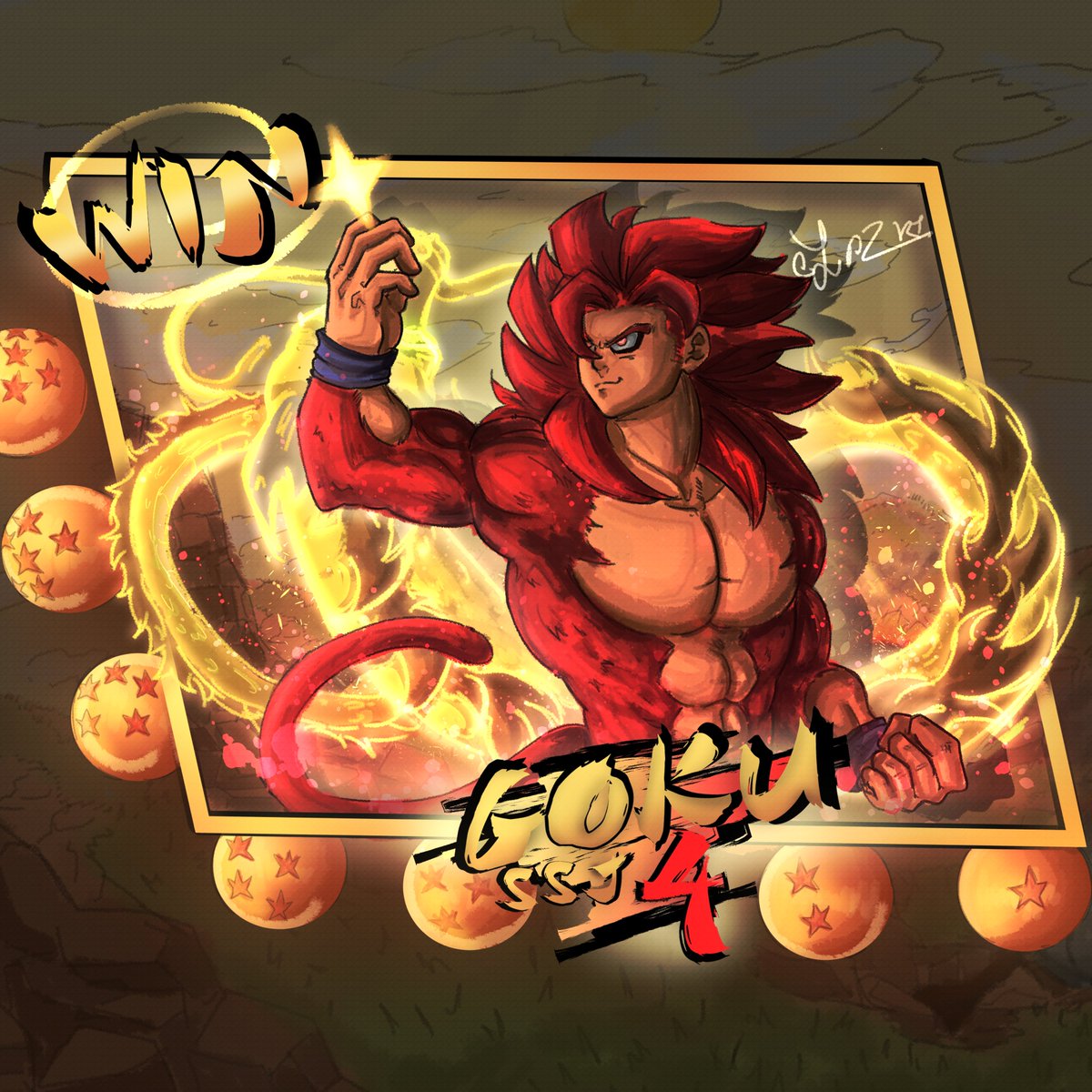 Lipezrt's tweet photo. He´s back and remastered - SUPER SAIYAN 4 GOKU https://t.co/7FkAJ4z7KF