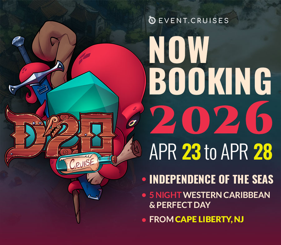 Adventure awaits! D20 Cruise 2026 is now open for booking! Sail April 23–28, 2026 aboard Independence of the Seas for 5 nights of D&amp;D, epic quests, and oceanside fun. Lock in your pass before spots vanish! - mailchi.mp/event.cruises/…