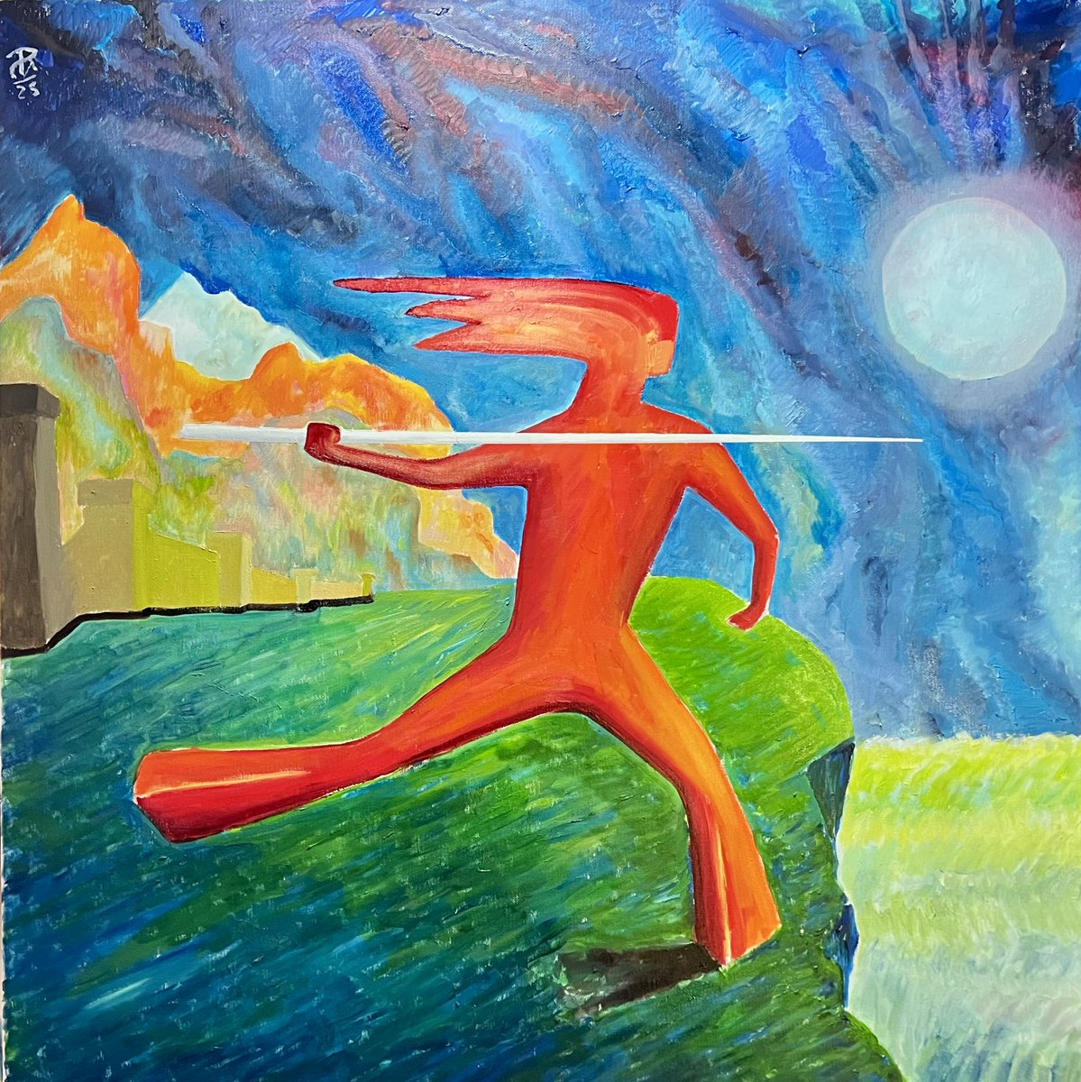 pat31551's tweet photo. Il cacciatore- olio su tela 90x90 https://t.co/UEtnLym8PH