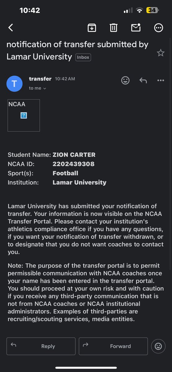 Zion Carter tweet media