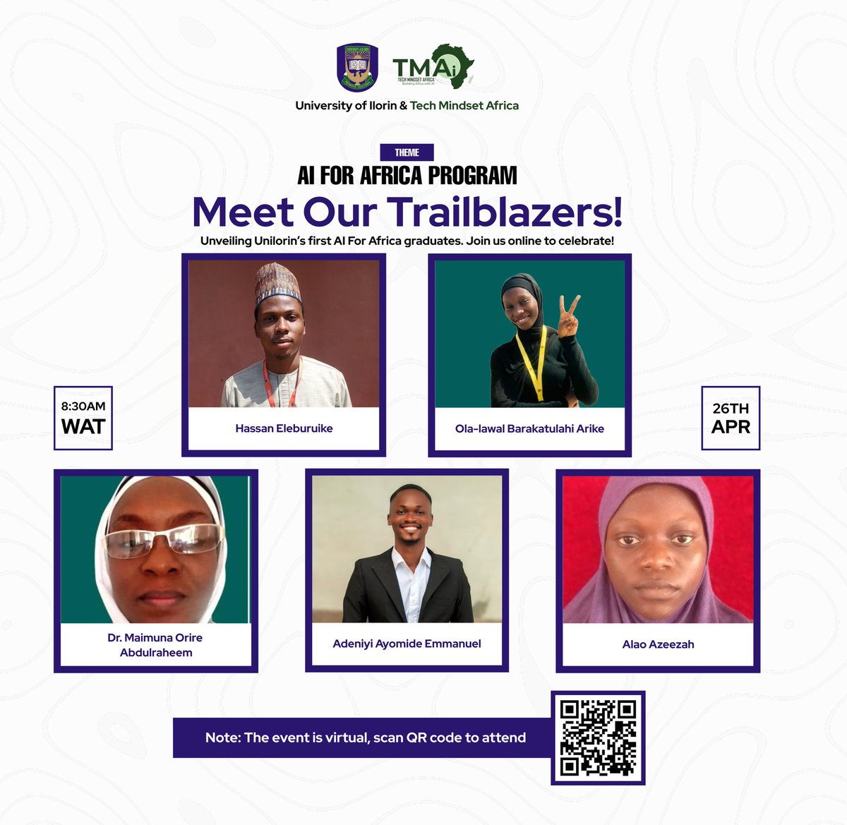 UNILORIN FM 89.3 (@unilorin893fm) on Twitter photo Unveiling <a href="/UnilorinNGR/">University of Ilorin, Nigeria</a>'s first AI for Africa graduates!
Don’t miss out—register now to attend online: unilorin.edu.ng/youre-invitedj…
Date: Saturday, 26th April, 2025
Time: 8:30AM (WAT)
Let’s celebrate the future of AI in Africa!
<a href="/UilStudentUnion/">Unilorin SU</a>
#BetterByFar🎓
#UNILORIN
#AIforAfrica Unveiling <a href="/UnilorinNGR/">University of Ilorin, Nigeria</a>'s first AI for Africa graduates!
Don’t miss out—register now to attend online: unilorin.edu.ng/youre-invitedj…
Date: Saturday, 26th April, 2025
Time: 8:30AM (WAT)
Let’s celebrate the future of AI in Africa!
<a href="/UilStudentUnion/">Unilorin SU</a>
#BetterByFar🎓
#UNILORIN
#AIforAfrica