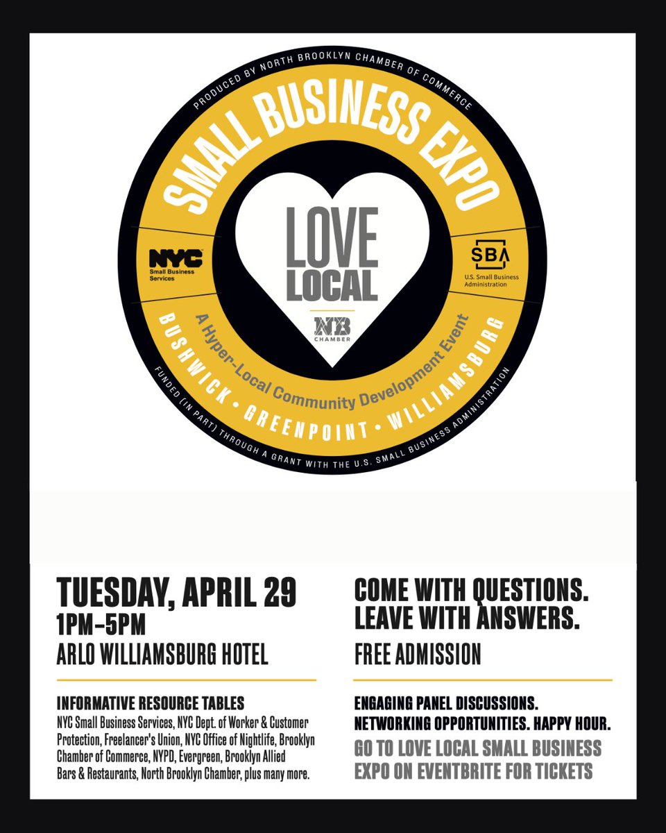 Calling all NYC independent workers and small biz owners! Come visit us Tuesday, April 29th at the Love Local Small Business Expo, where we'll be tabling to answer your questions about freelancing, insurance, nonpayment, and more. RSVP: eventbrite.com/e/love-local-s…