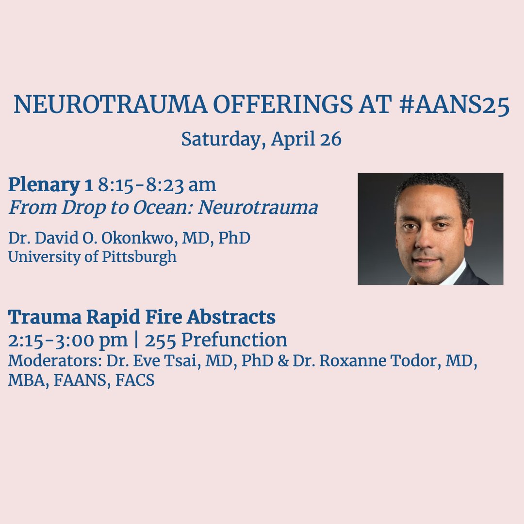 AANSCNStrauma's tweet image. We hope you'll join us for these awesome educational opportunities happening tomorrow and Sunday at #AANS25!