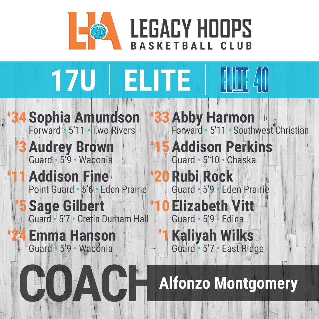 Legacy Hoops Girls AAU (@legacy_hoopsaau) on Twitter photo Coach <a href="/bugg612/">Bugg612</a> and 17U Elite team will be in Milwaukee for the Windy City Classic this weekend. Check them out!
Contact AAU Director <a href="/DemondiJ/">Demondi Johnson</a> for player interest: DJohnson@LegacyHoops.com
#LegacyHoops #Family <a href="/emma_hanson29/">emma hanson</a> <a href="/amundson_sophia/">Sophia Amundson</a> <a href="/audreybrown2007/">Audrey Brown</a> <a href="/abby_harmon11/">Abby Harmon</a> Coach <a href="/bugg612/">Bugg612</a> and 17U Elite team will be in Milwaukee for the Windy City Classic this weekend. Check them out!
Contact AAU Director <a href="/DemondiJ/">Demondi Johnson</a> for player interest: DJohnson@LegacyHoops.com
#LegacyHoops #Family <a href="/emma_hanson29/">emma hanson</a> <a href="/amundson_sophia/">Sophia Amundson</a> <a href="/audreybrown2007/">Audrey Brown</a> <a href="/abby_harmon11/">Abby Harmon</a>