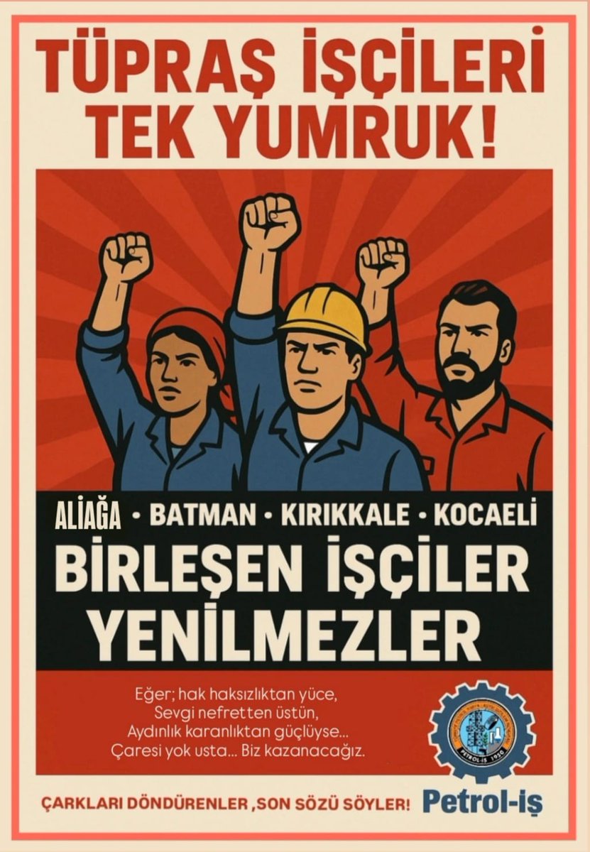 Gücümüz Birliğimizden Gelir!
Bizler Birlikteyiz, Haklarımız İçin Mücadeleye Devam Edeceğiz!
#Tuprsiscisidireniyor