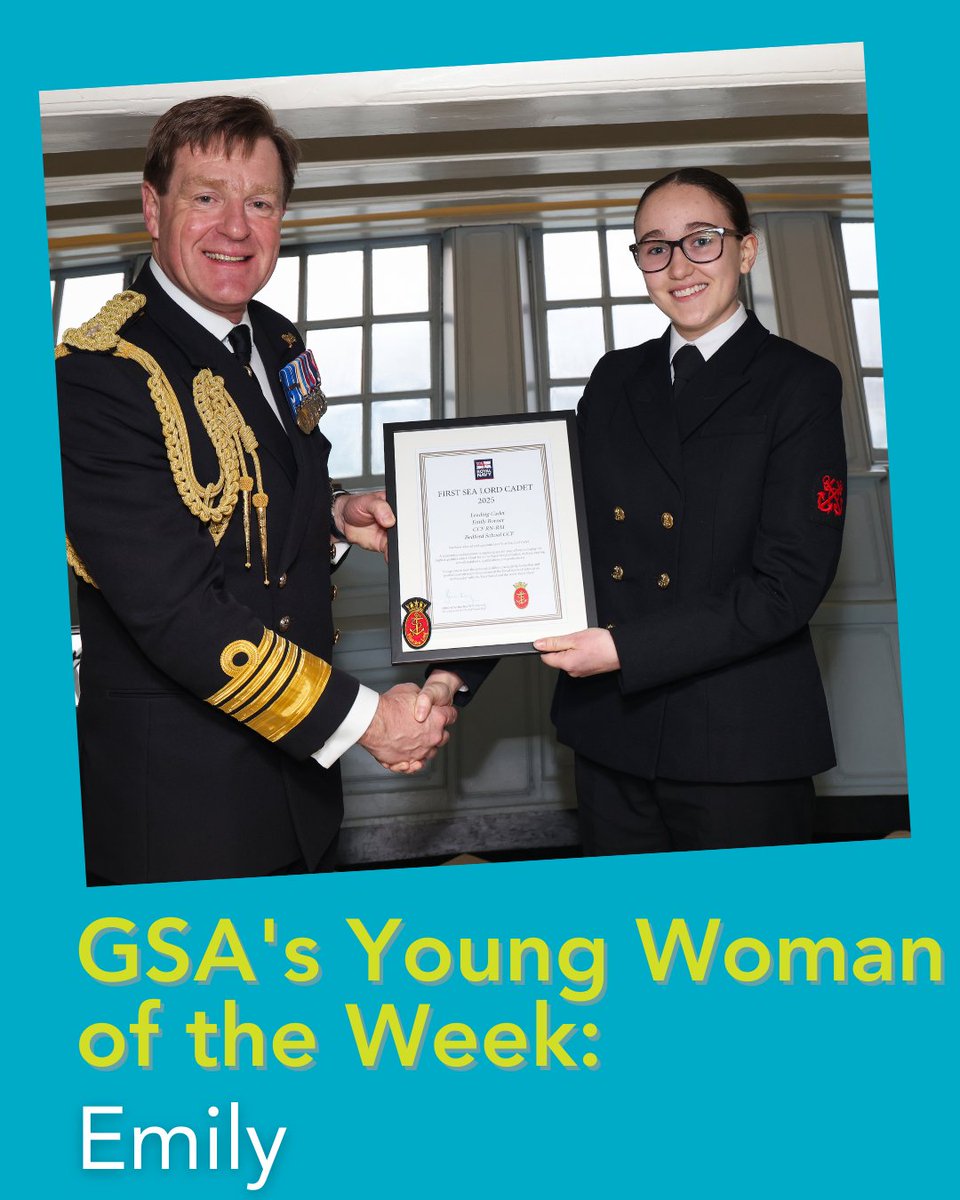 🏆 Young Woman of the Week 🏆
Congrats to Emily from Bedford Girls’ School, appointed First Sea Lord Cadet (CCF RN/RM) for 2025! One of just 3 in the UK, she was honoured aboard HMS Victory by Admiral Sir Ben Key. A true leader in the making! ⚓