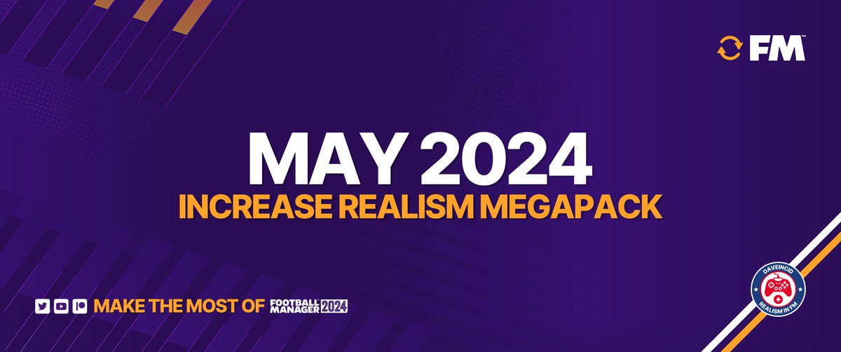 🔥#FM24 "Increase Realism"-Megapack #May #EarlyAccess is released on #Patreon 🔥
✅CA/PA Update: First half of Season 24/25 in all of the major top leagues
✅Citizenship Fix: Added latest changes for Germany
✅Youth &amp; Training Overhaul
🔗patreon.com/posts/127446543
Cheers
Daveincid